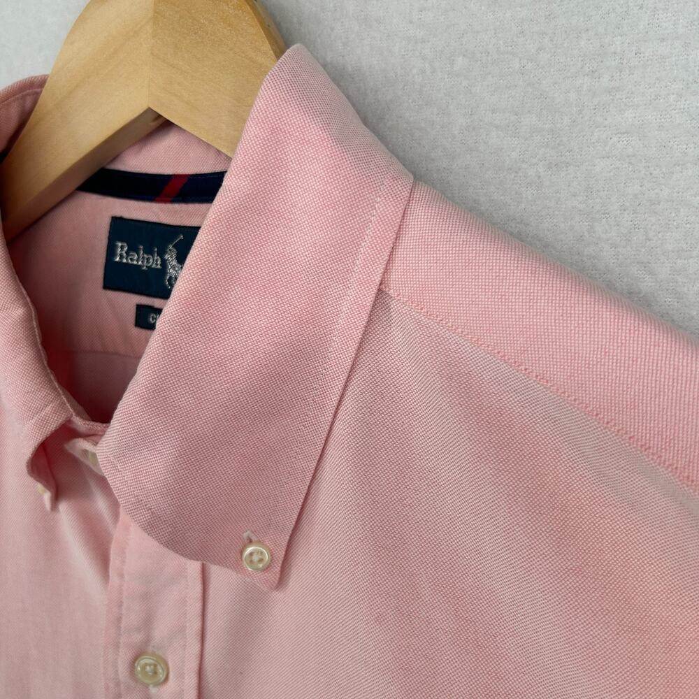 RALPH LAUREN Shirt Mens M Oxford Classic Fit Button Down Long Sleeve Cotton Pink